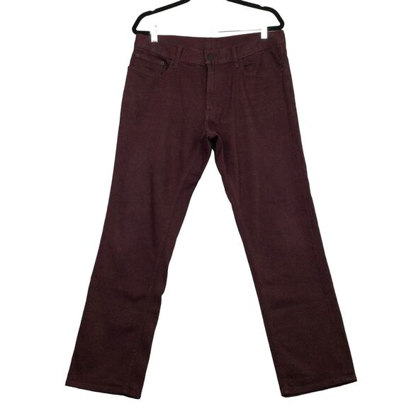 Express Men’s Stretch Slim Burgundy Cotton Blend Jeans Size 34 - Picture 1 of 10